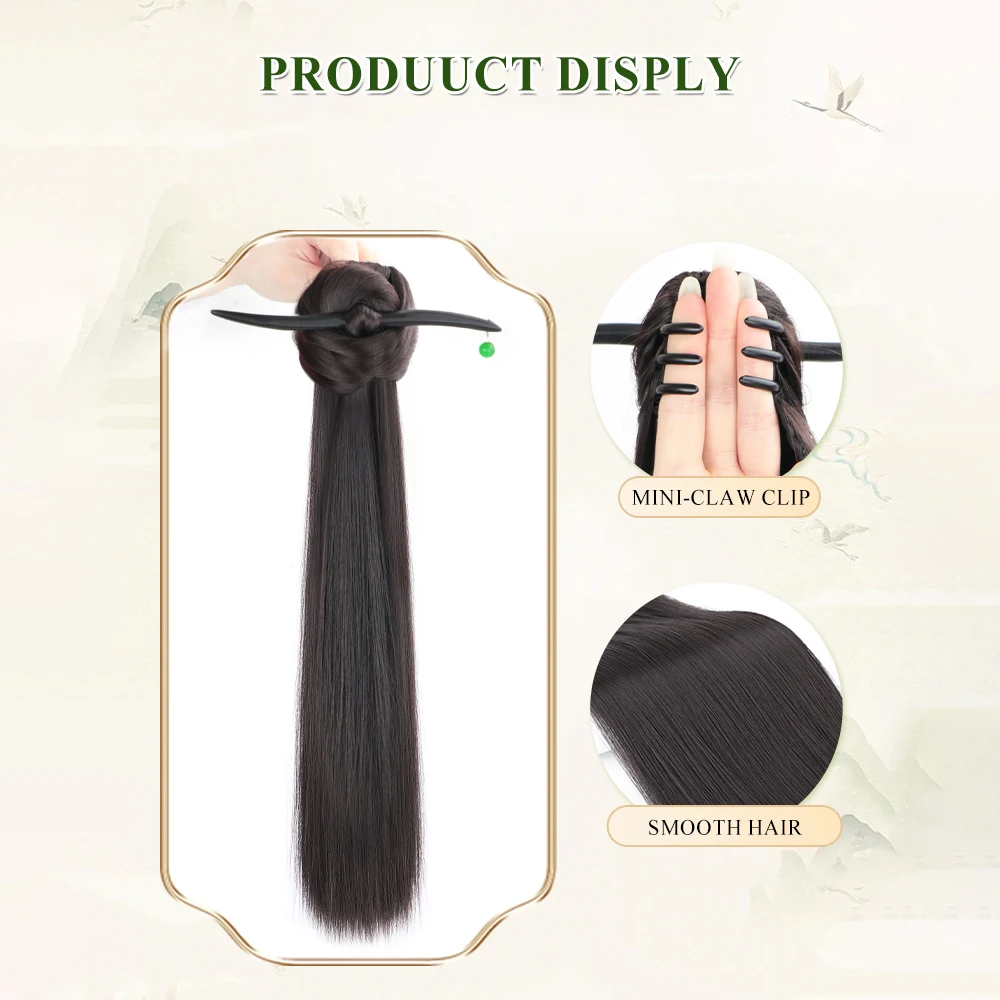 Extension de queue de cheval de griffe pour les femmes, accessoires de cheveux, postiche de queue de cheval synthétique, fibre de degré de chaleur naturelle longue, utilisation 03