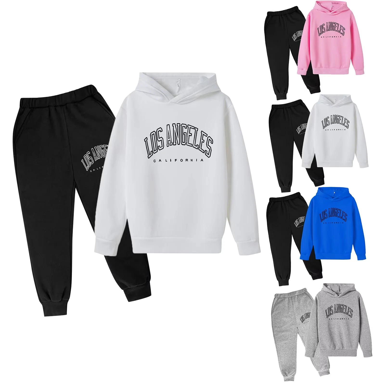 Kinder Kinder Casual Brief Gedruckt Langarm Hoodie Pullover Sweatshirt Trainingsanzug Jogger Jogginghose Unisex 2-PC Sweatsuit Set