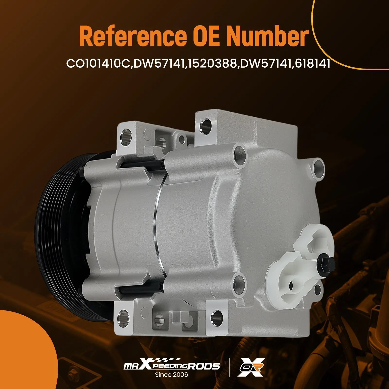 

A/C Compressor FS10 for Ford Mustang 3.8L 4.6L 2001-2004 3R3Z19V703BA R134a CO101410C