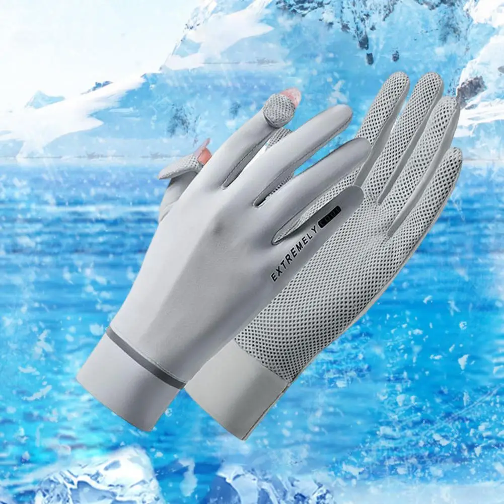 Ice Silk Anti uv Gloves Outdoor Riding Sun Gloves Wear Resistant Super Soft Uv proof Full Finger Sports for Ultimate