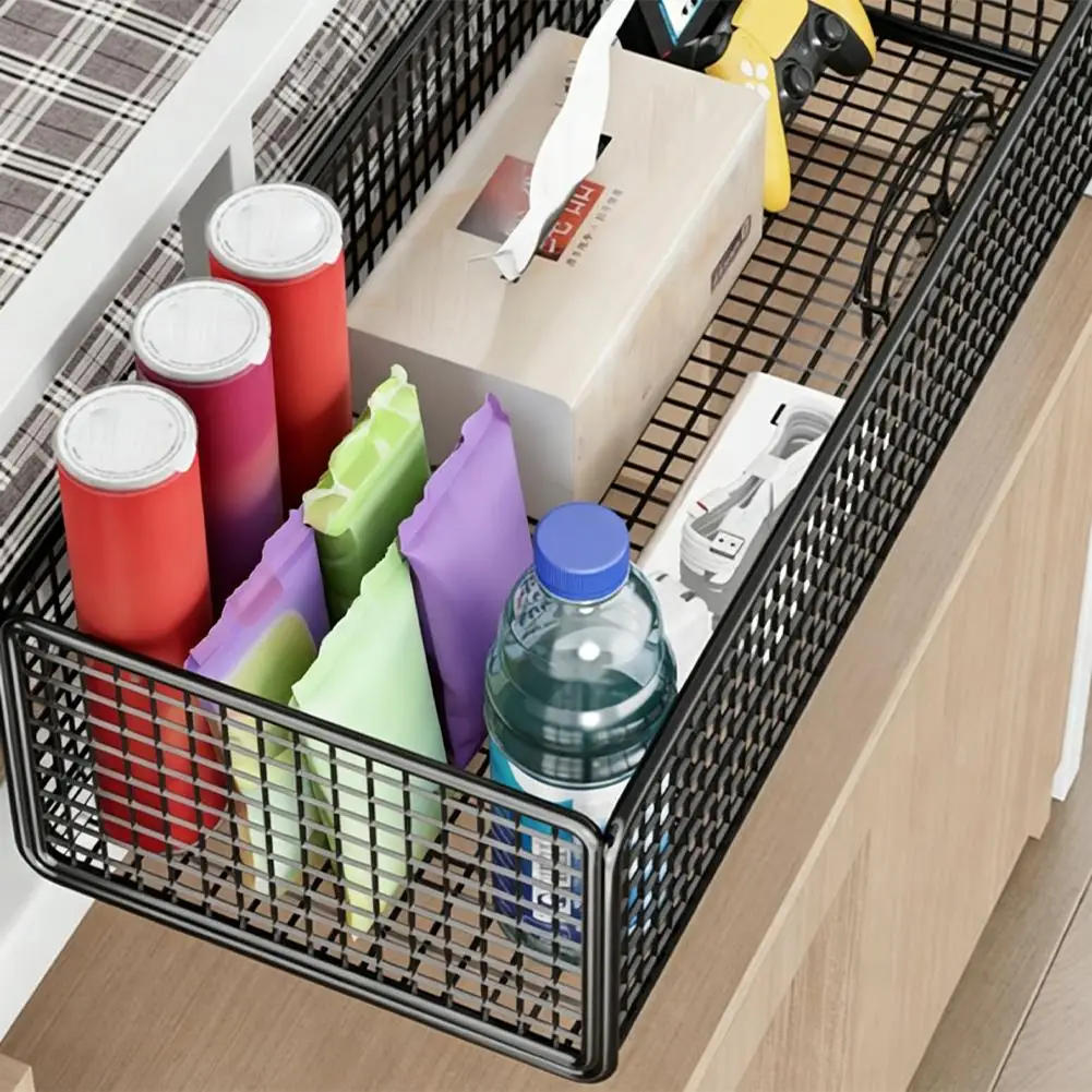 Bedside Shelf Hanging Storage Basket Wire Organizer Tray For Bunk Bed Dormitory Railing Book Phone Rack Holder