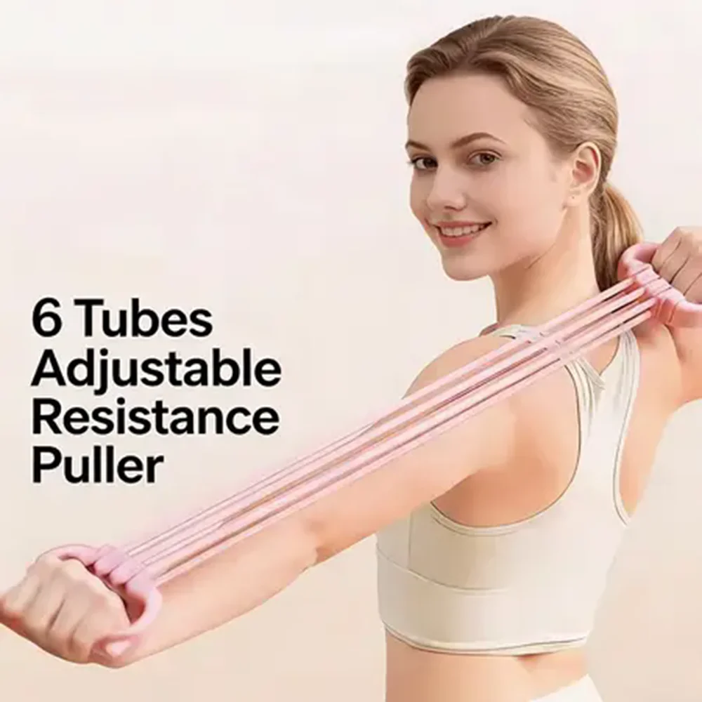 1 pièce Bande de Résistance en Silicone Rose en Forme de 8, Extra Élastique, Sangle de Yoga pour Entraînement Complet du Corps, Fitness, Étirements, Dos, Taille, Bras