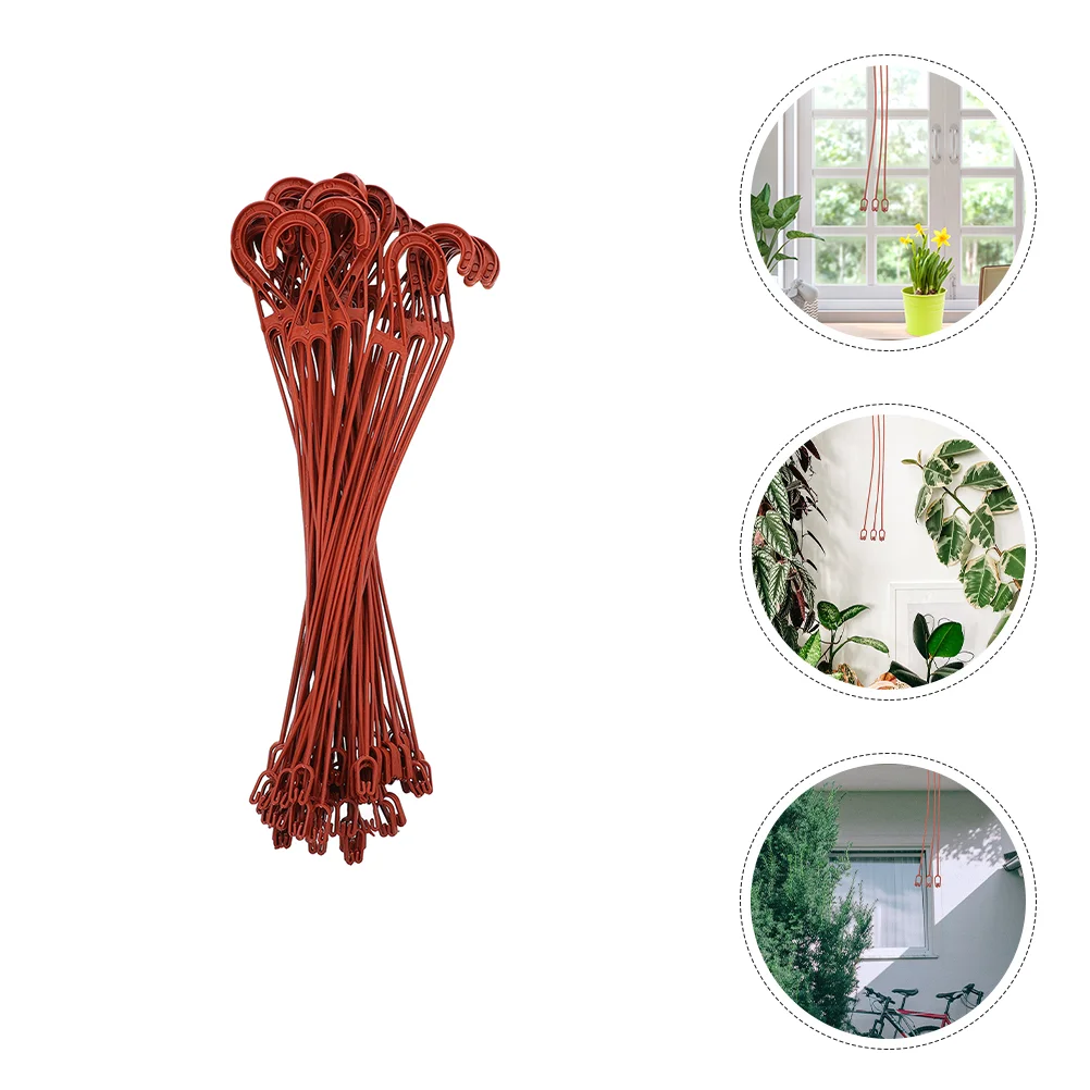 

30 Pcs Hanging Pothos Flower Hook 30pcs (red Ej370 Hook) Basket Hangers Flowerpot for Garden Plastic Green Dill Round