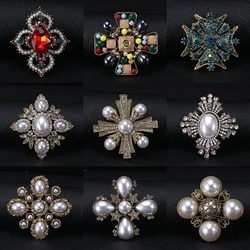 Baroque Pearl Rhinestone Brooches Pins For Women Lady Luxury Exquitsite Wedding Party Corsage Pins
