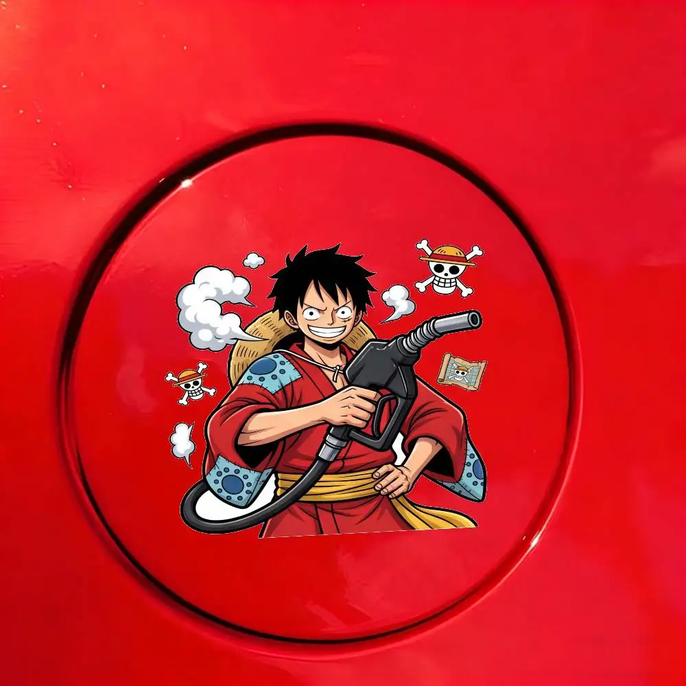 ANIME ONE PIECE LUFFY ZORO Universal Fuel Cap Sticker Car Exterior Decorative Decal Waterproof Sticker