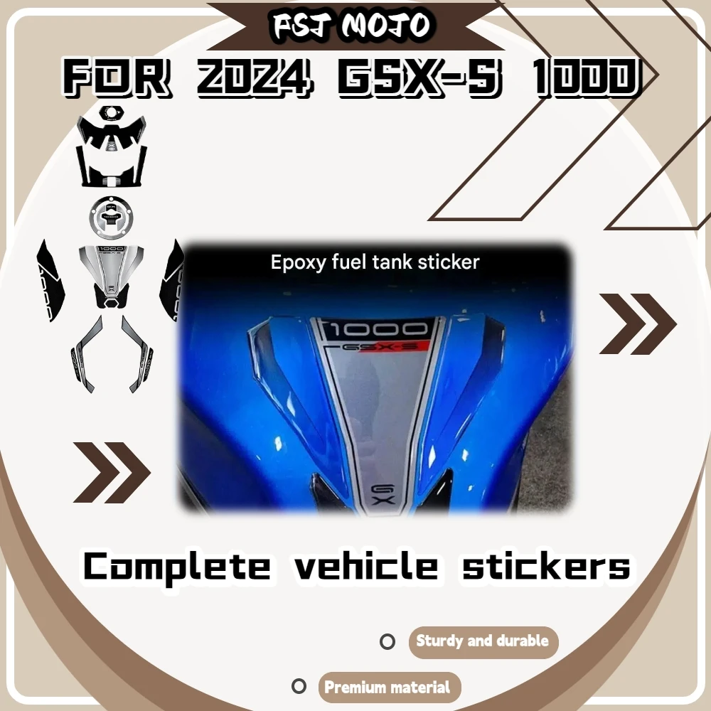 For GSX-S 1000 GX 2024 Integrated Full Set Stickers Cover Tank Fuel Cap Side Panels For Unified Sporty Styling Mod Parts