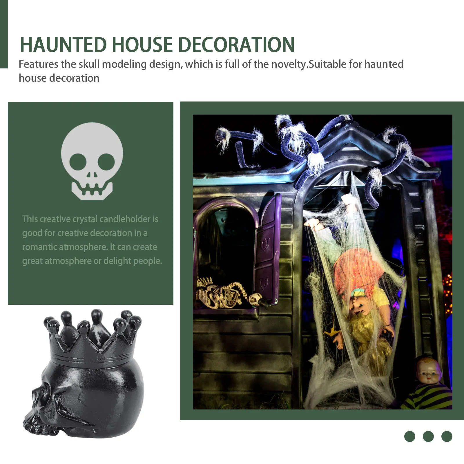 

1Pcs Unique Skull Stand Material Not Easy to Deform Break Home Decor Candleholder Halloween Style Candleholder