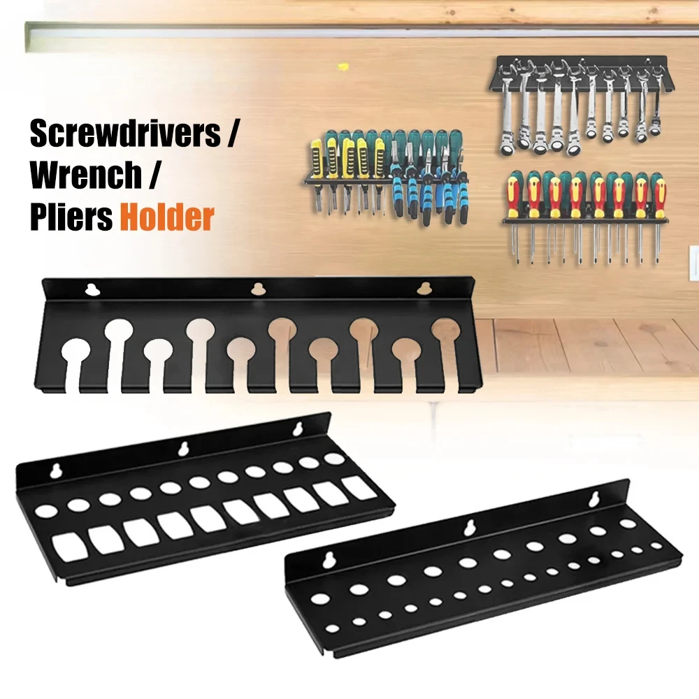 

Screwdriver Organizer Wall Mount Wrench Organizer Hand Tool Holder Rack Storage Shelf for Garage Organizer Tool Hanger