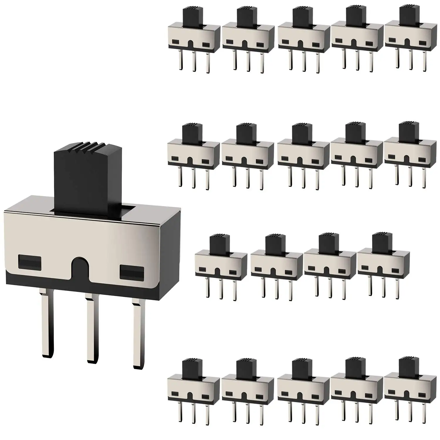 

20Pcs Vertical Slide Switches Micro High Knob 3 Pin 2 Position 1P2T SPDT Panel Mount AC 125V 2A