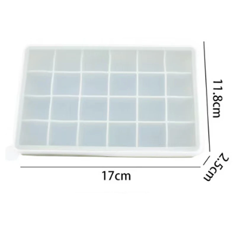 24 Grid Silicone Ice Cube Mold Big Square Ice Cube Tray Mold Ice Cube Maker Non-toxic Durable Bar Pub Wine Ice Blocks Maker