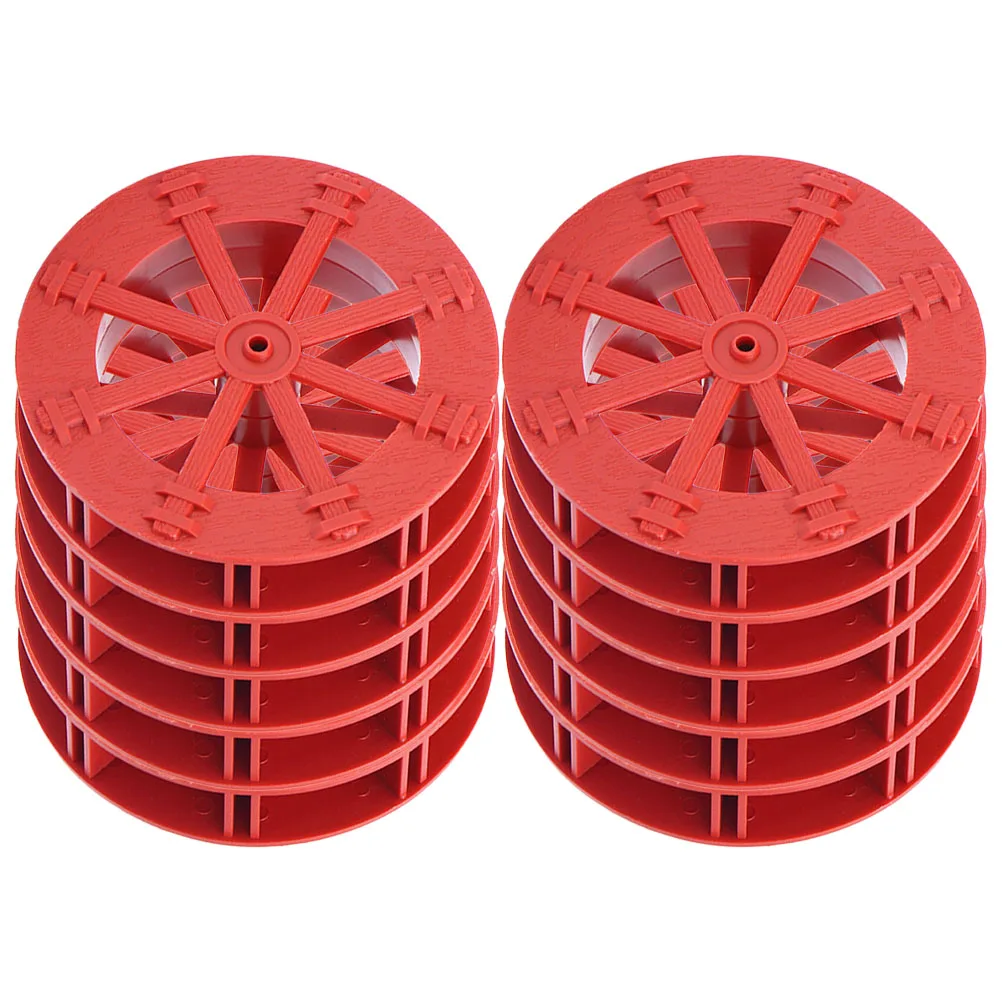 

10pcs Plastic Wheels for Aquarium Wheels Decor Fountain 5cm Red Stable Durable DIY Decoration Home Office Garden Aquarium