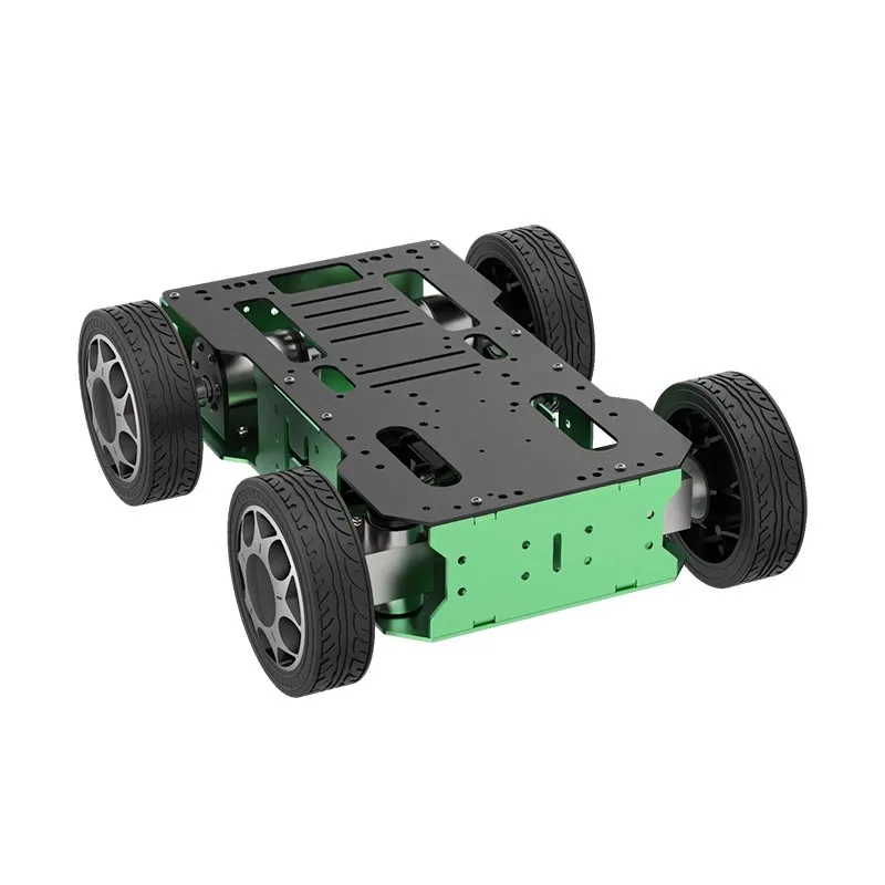 10KG beban logam Ackerman mobil Chassis roda depan roda kemudi logam Cerdas Chassis Encoder Motor Ros Robot Base Kit