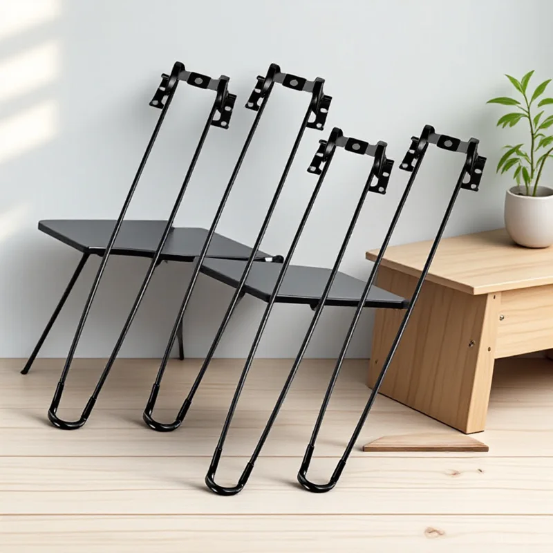 

4Pcs Iron Folding Furniture Legs Metal Table Supports Durable Bed Computer Desk Replacement Feet Table Leg Furniture Leg