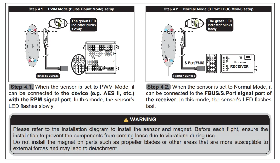 Capteur de télémétrie avancé FrSky Hall Sensor pour avion RC