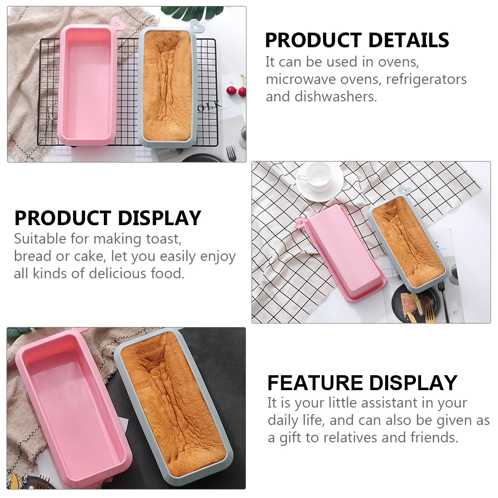 

1Pcs Silicone Baking Mold Rectangular Non-Stick Reusable Flexible Food-Grade Cake Bread Toast Pan for Oven Microwave Dishwasher