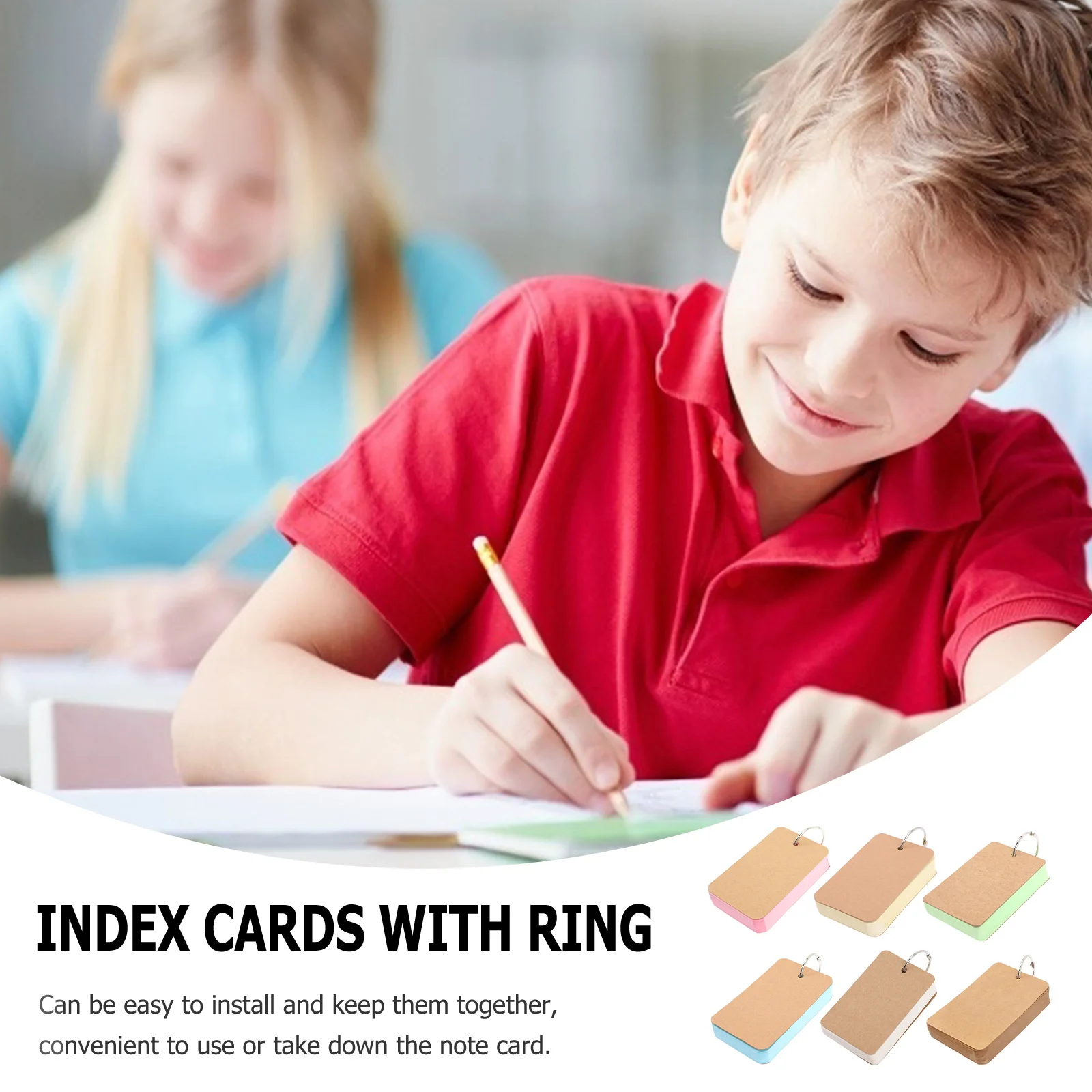 

6Pcs Index Cards with Ring Binder DIY Vocabulary Notepads Portable Study Supplies for Students and Workers Index Cards with Ring