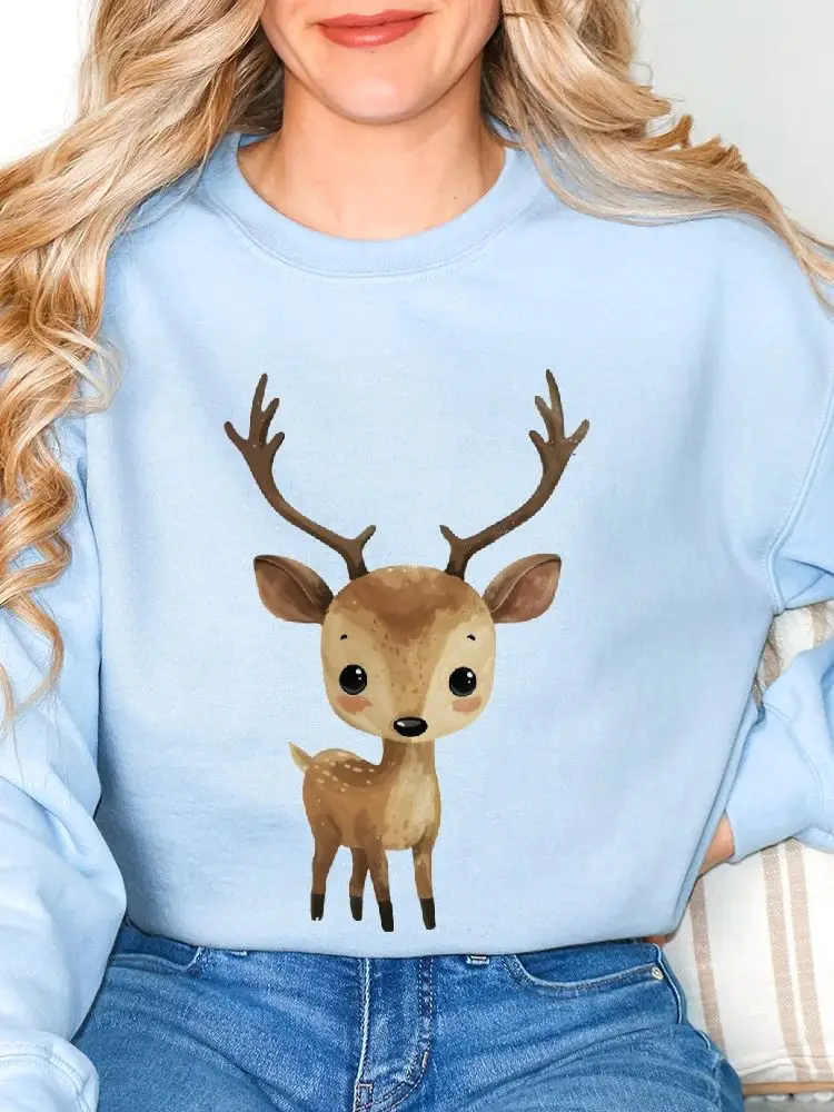 

Cute Fawn, Korean Style Hoodie, Hand-Painted Graphic Sweatshirt Women, Y2k Bunny Design, Oversized Cozy,Fall Winter Fashion 2025