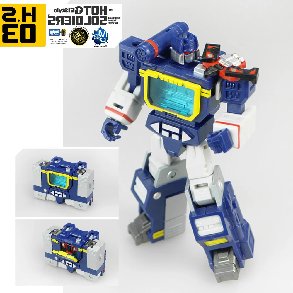 Minifigura DE ACCIÓN DE Soundwave con Laserbeak, transformable, MFT, HS-03, HS03, Hot Soldiers G1, Pocket War, Deformation, Robot de juguete, regalos