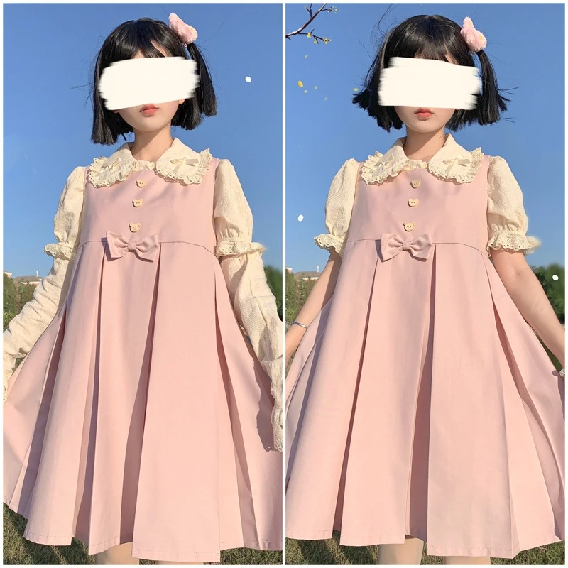 Hot Japanese Cute Lolita Blouses Women Kawaii JK Shirt Tops Girls Sweet Detachable Sleeves Chic Blouse 3 Colors