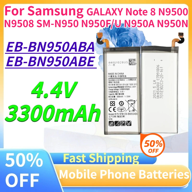 New 3300mAh EB-BN950ABA EB-BN950ABE Mobile Phone Batteries for Samsung GALAXY Note 8 N9500 N9508 SM-N950 N950F/U N950A N950N