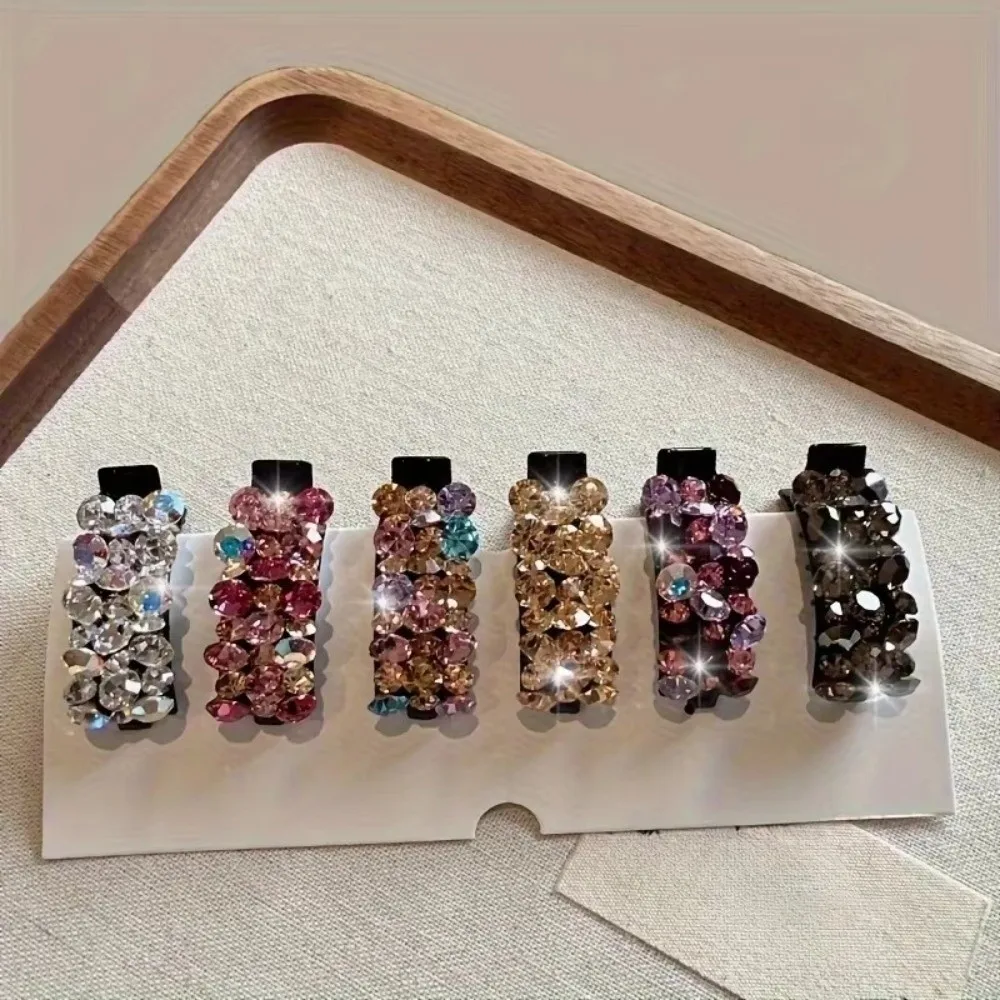 1 قطعة حجر الراين الملونة حجر الراين مقاطع الشعر مادة خلات تألق كريستال مشبك جانبي صغير تصميم أنيق #5