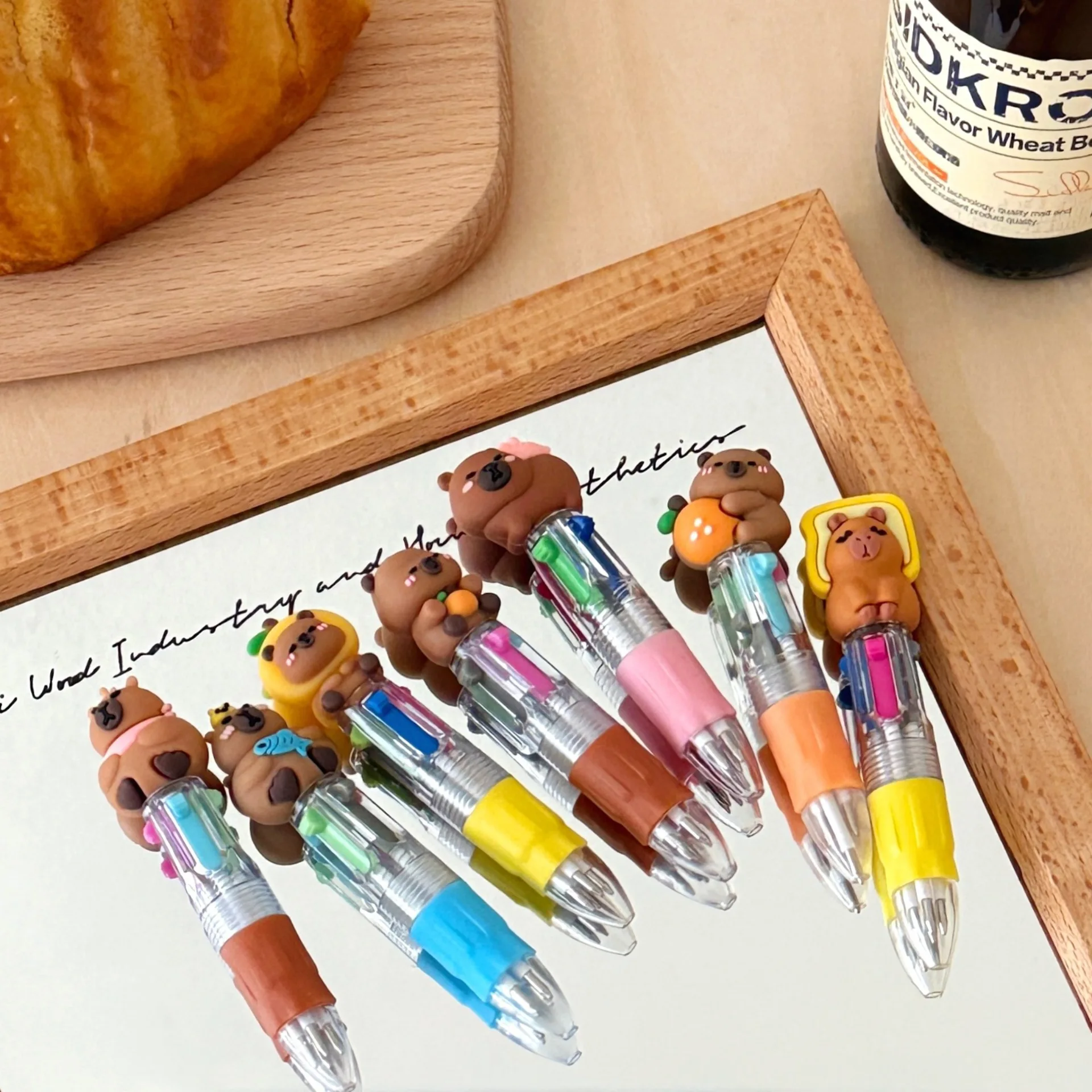 1/7 Stück Einziehbarer Kugelschreiber Niedlicher Capybara-Cartoon Mehrfarbiger Stift für Schüler Schule Büro Schreibwaren Geschenk – Detail 11