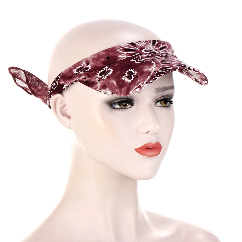 Unisex Women Bandana Turban Headscarf Summer Adjustable Cotton Baseball Cap Beach Uv Protection Sun hats Square Visor Scarf Hat