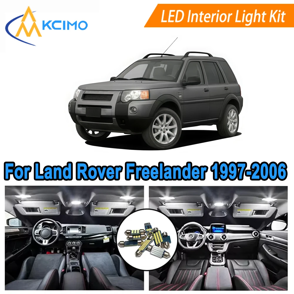 

Interior Lights For Land Rover Freelander 1 L314 1997-2006 Brighter LED Bulbs Map Dome Door White/Blue Lights Kit 6000K