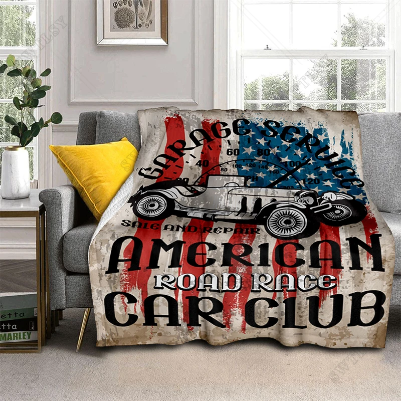 New York Pattern Flannel Throw Blanket Sofa Travel Household and Office Warm Blanket Thin Blanket for Beds Lightweight Soft