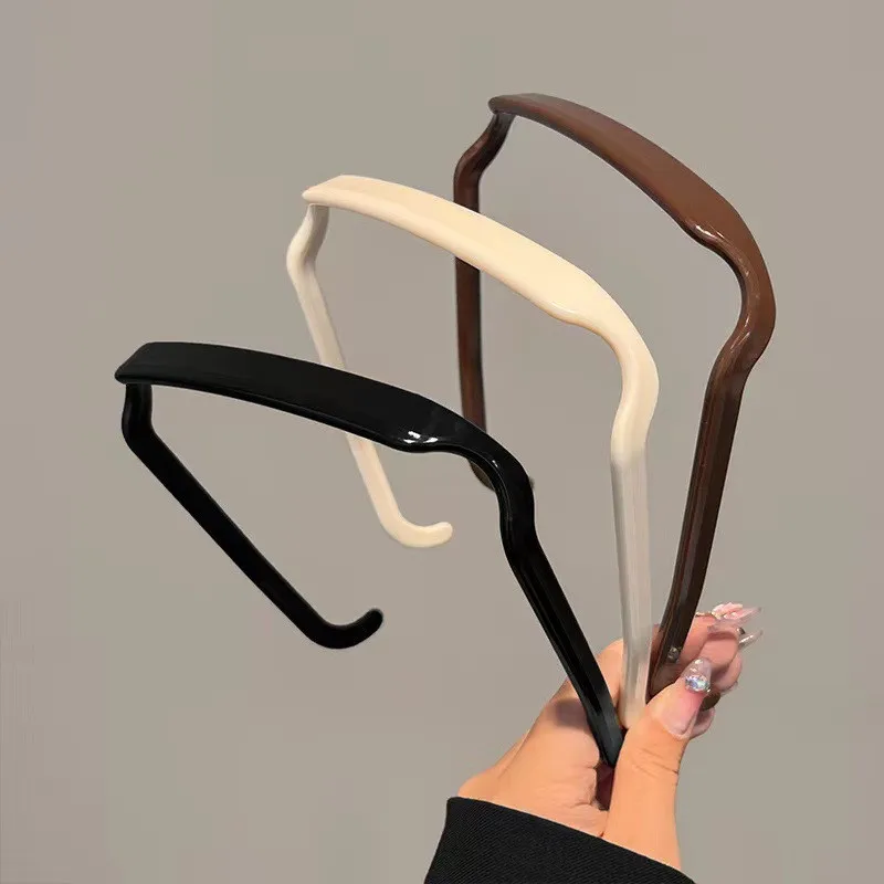 3er-Set Damen-Haarbänder mit quadratischem Brillenstil, farbenfrohe, unsichtbare, feste Haarspangen, Wellen-Haarbänder, Haar-Accessoires
