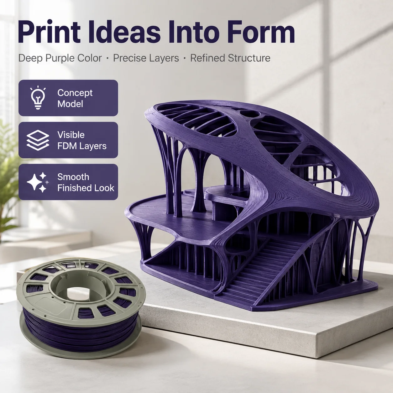 PETG 3D Printer Filament 1.75mm, 300g Compact Spool Grape Purple, Dimensional Accuracy +/- 0.03mm, Smooth Feeding for FDM Printers