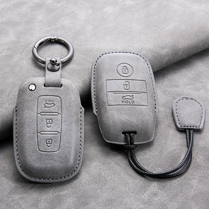 3 Buttons Leather Car Remote Key Case Cover Shell For KIA RIO 5 Sportage Ceed Cerato K3 K4 K5 Sorento Optima Picanto Soul Forte