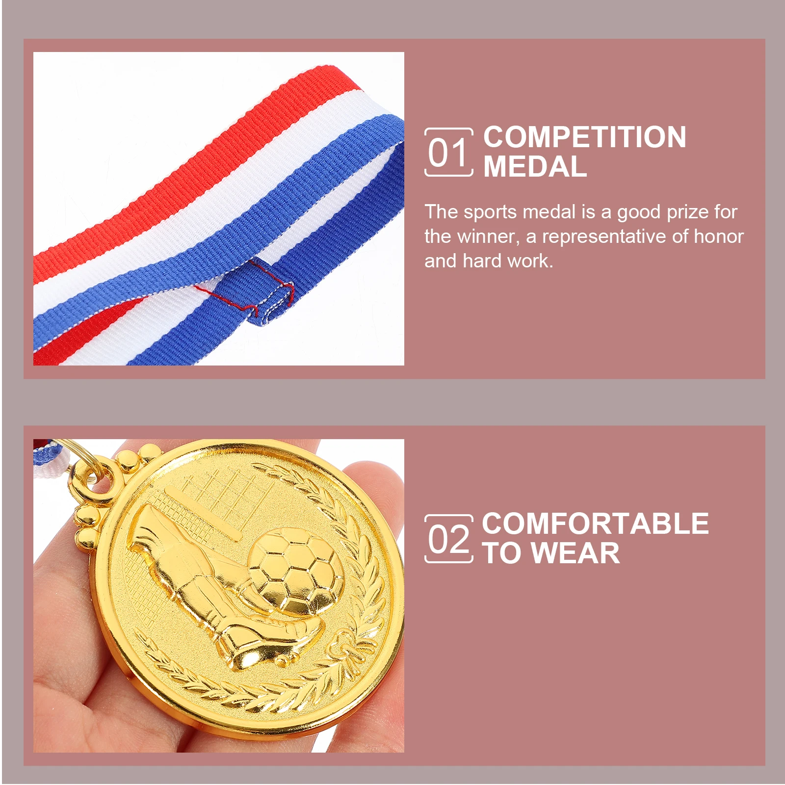 

12pcs Football Medals Soccer Zinc Alloy s Student Awards Party Prizes Durable Lightweight Smooth Edge Reward Team Sports