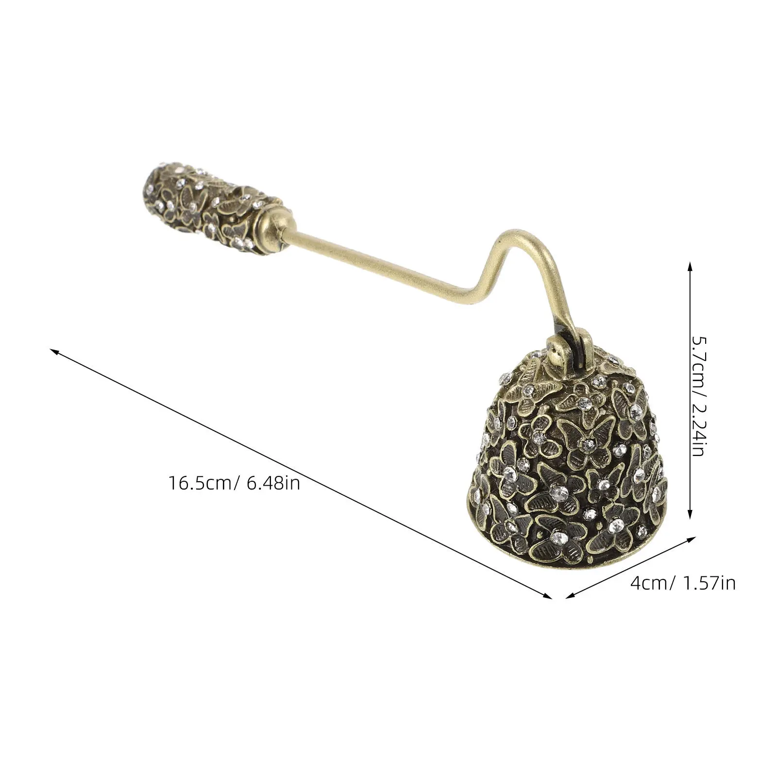 Vintage Butterfly Snuffer Gold Tone Ornate Metal Decorative Jeweled Rhinestone Extinguishing Tool Style Retro