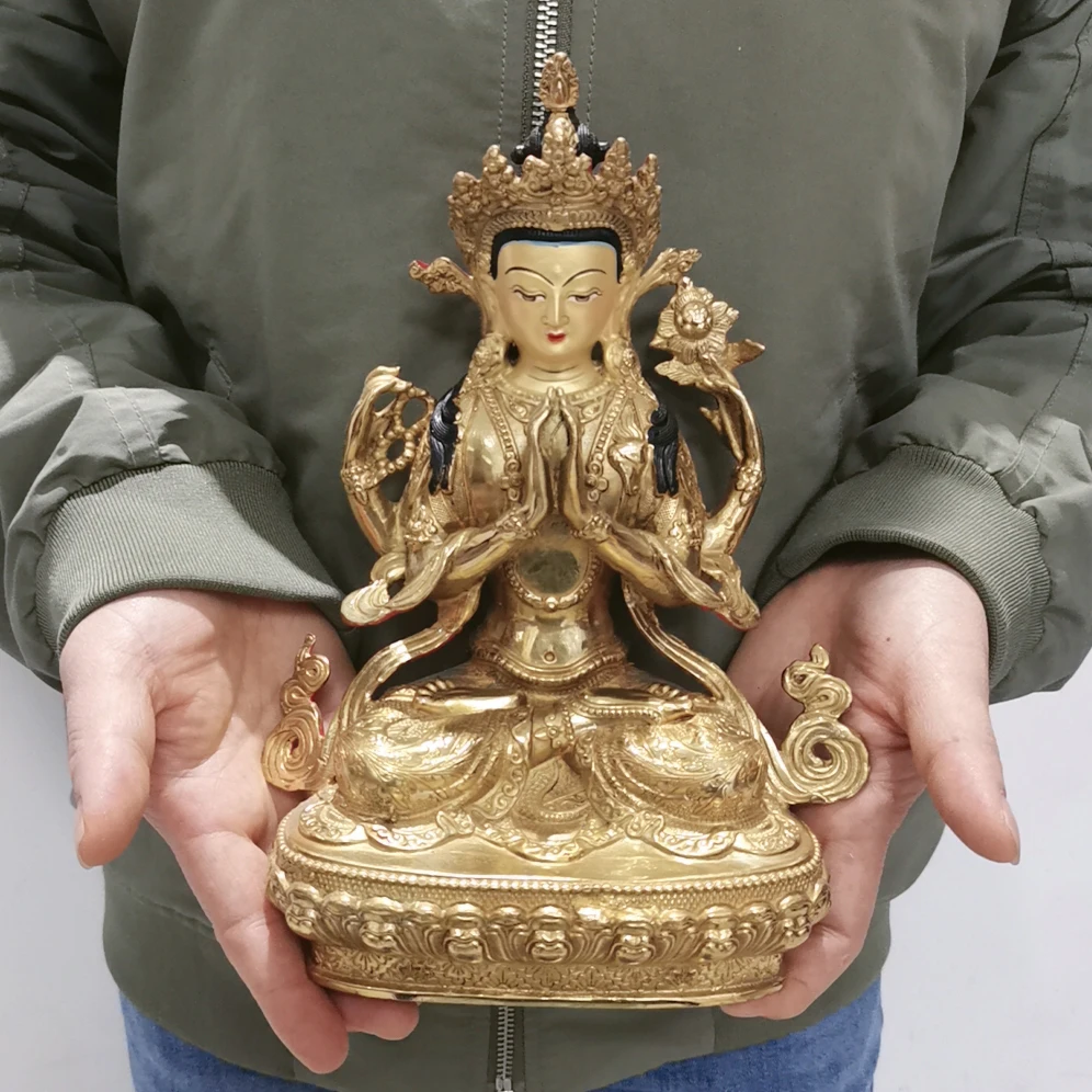 

Wholesale Buddha statue gilding Worship Four-armed Avalokitesvara Bidhisattva Guanyin Family