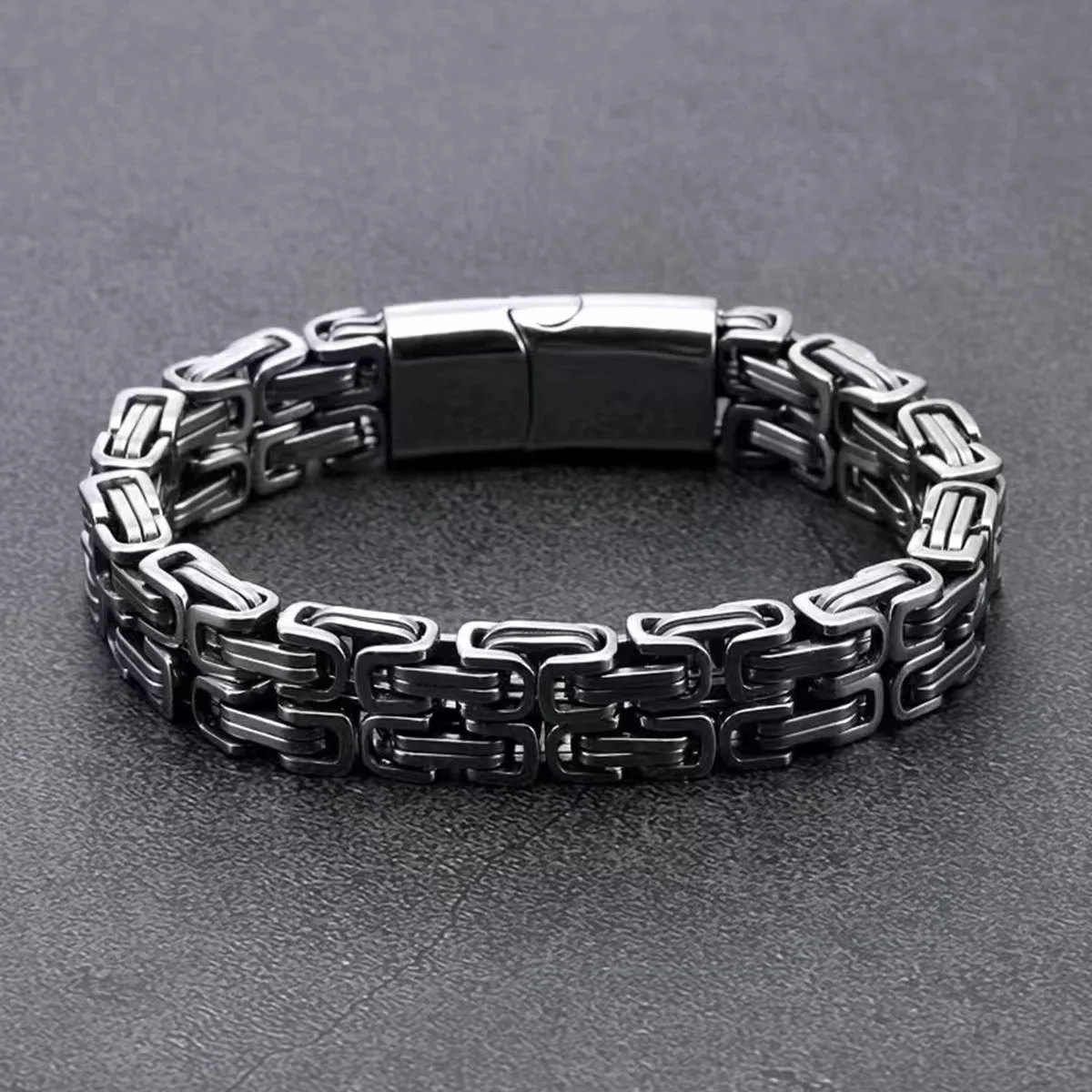 12mm Custom Text  Men Stainless Steel Bracelets Double Cuban Chain band Smooth Engrave Logo Id Bracelet Gift Jewelry