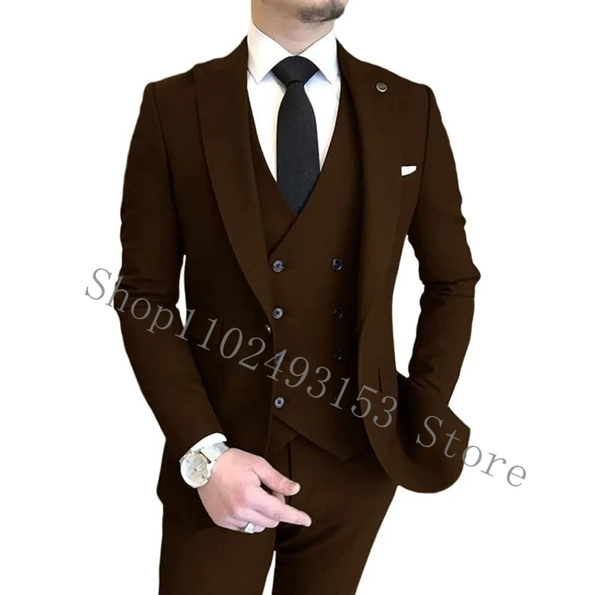 Male Blazers 3 Pieces Black Suits For Men Formal Wedding Suits For Men Business Groom Wear Tuxedos Jacket Trajes De Hombre