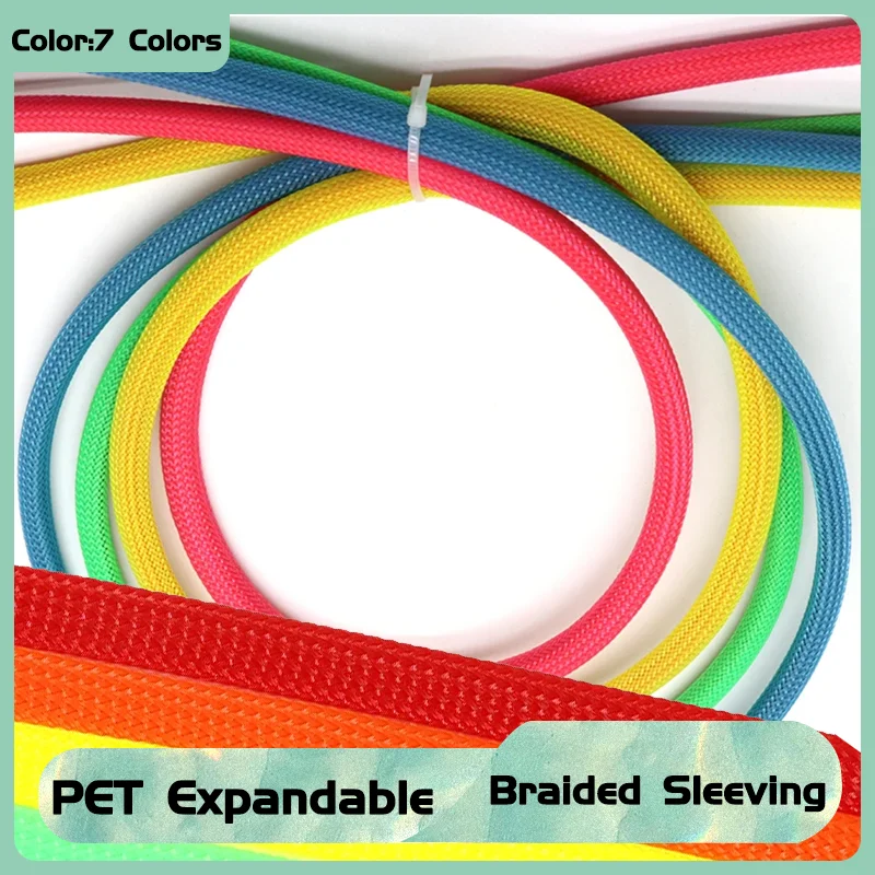 

Heat Resistant Flexible Wire Loom Sleeve PET Braided 5/10/20M for Auto Electrical Cable Protection 2-30mm Diameter Cable Sleeves