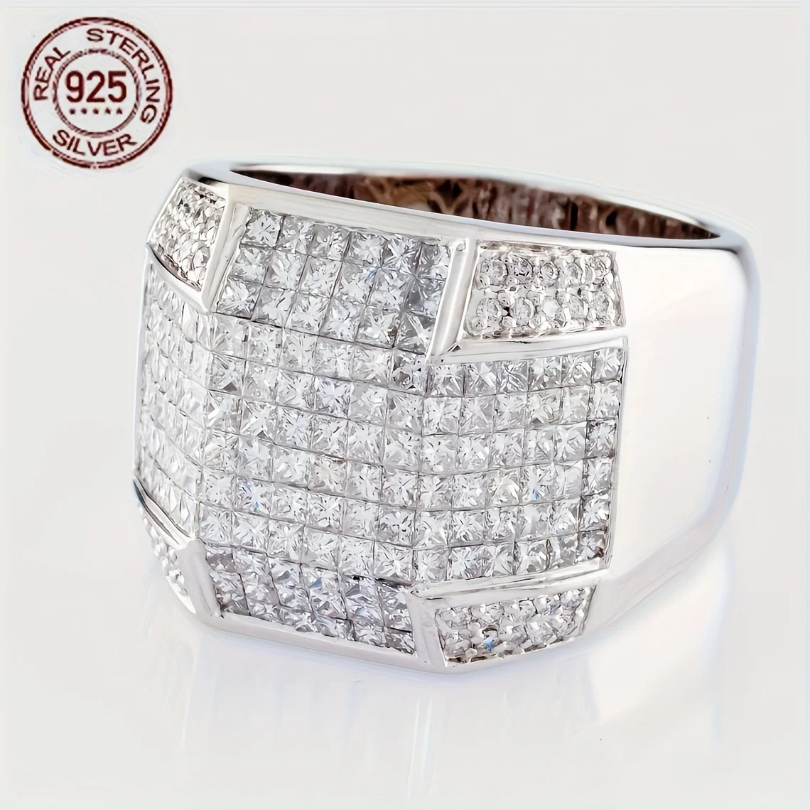 

Кольца с бриллиантами 10 карат для мужчин, стерлинговое серебро 925 пробы, белое золото 14 карат с геометрическим рисунком, кольцо в стиле хип-хоп, мужские обручальные украшения