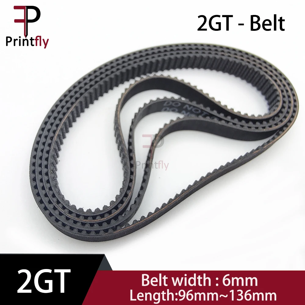 

Printfly 2GT 2M GT2 Timing belt Pitch length 96/98/100/102/104/106/108/110/112/114/116~132/134/136/138 Width 6mm Rubber closed