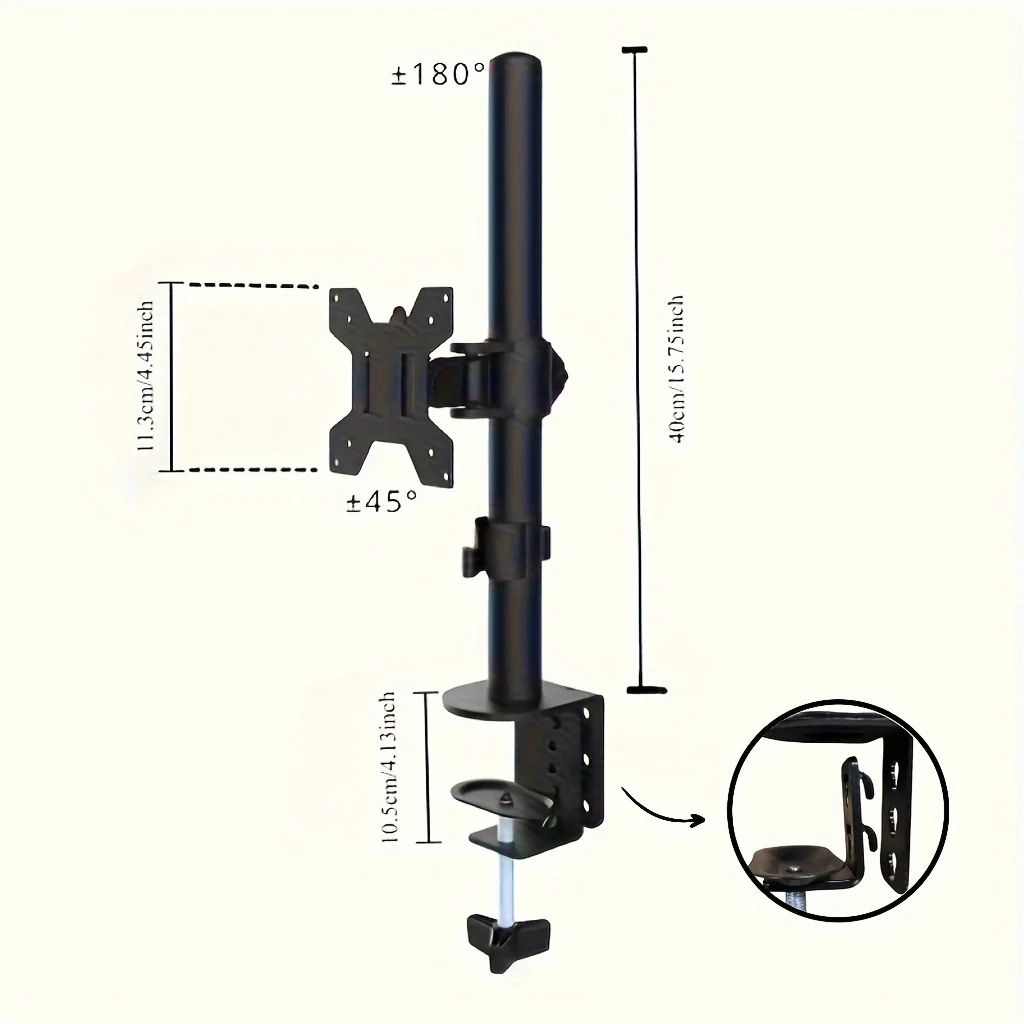 BEISHI Pojedynczy uchwyt na monitor Stojak na monitor biurkowy Ramię monitora mieści ekran dla 27\