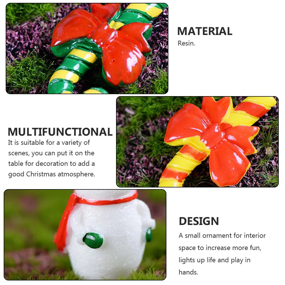 

18 Pcs Small Size Ornament Mini Christmas Figures Interior Space Resin Decor Figurine Portable Adornments
