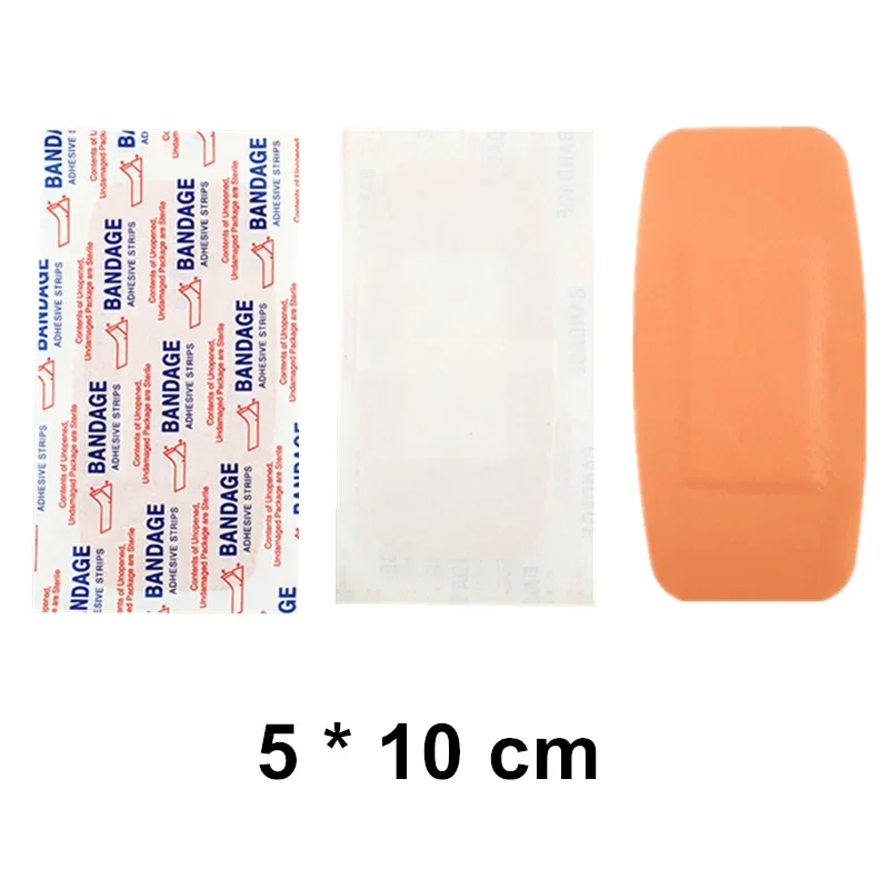 50pcs/set Band Aid 5*10cm Large Size Patch for First Aid Wound Dressing Plasters Travel Sports Emergency Adhesive Bandages