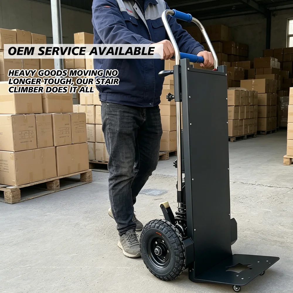 Electric Portable Foldable Metal Ladder Climbing Machine With Three-Wheel Stair Climbing Trolley  Shopping Cargo Handling