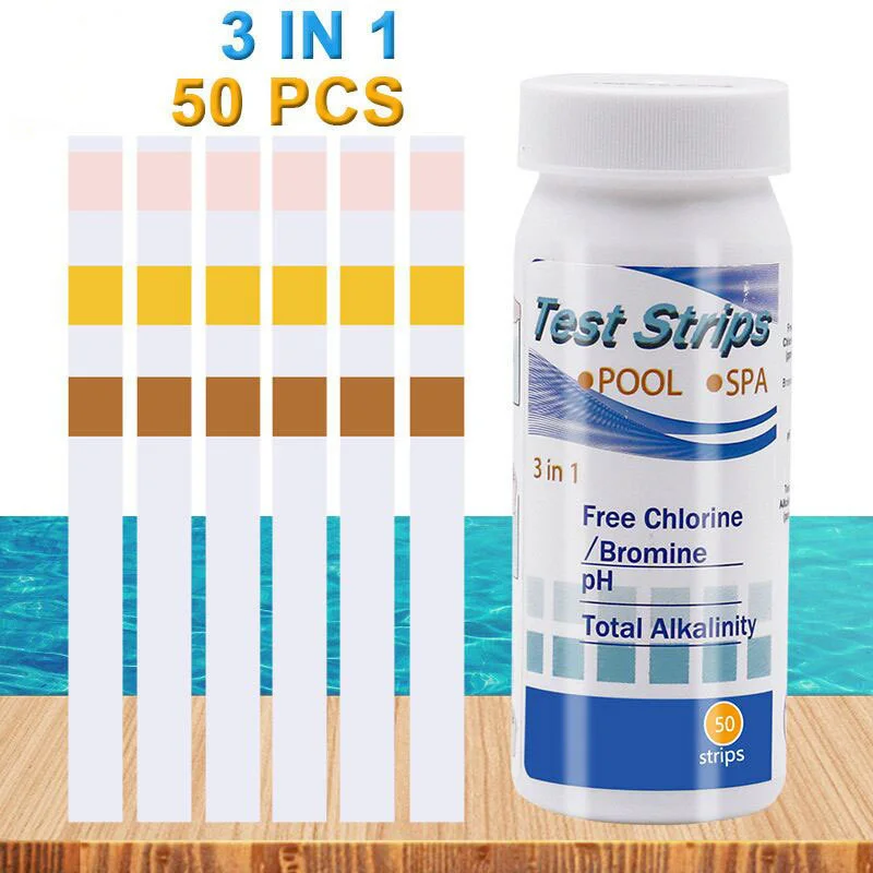 Chlorine PH Test Strips SPA Swimming Pool Aquarium Fish Tank Water Tester Paper Residual Chlorine PH Value Alkalinity Hardness