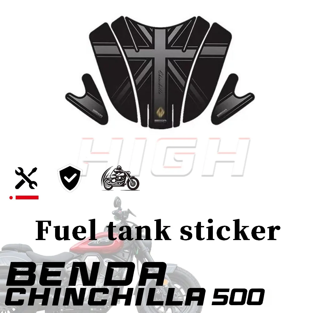 Retro Anti-Scratch Gas Tank Protector Decal Sticker Accessories for BENDA CHINCHILLA 500