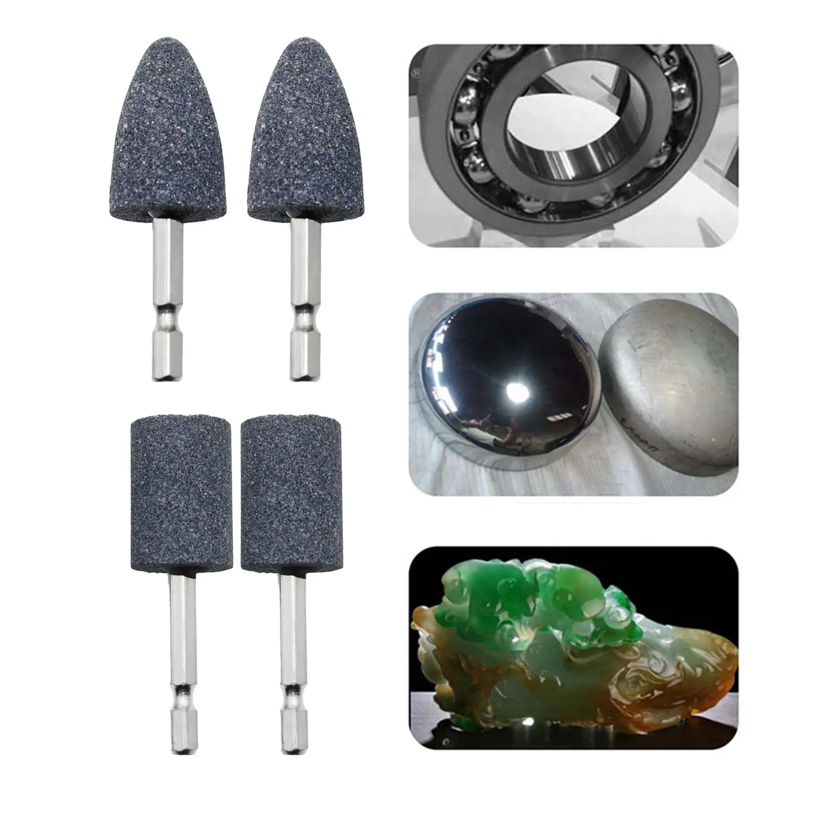 2 Pieces Wheel Sharpening Head Fine Sanding Power Tool 6.35mm Abrasive Hexagonal Wheel Bit for Cemented Carbide Gems - view 4