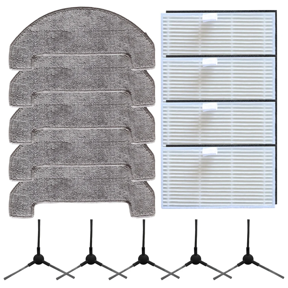 

1 Set Side Brush Filter Mop Cloth Kit For BPMIO B15 B15 Plus Robot Vacuums Cleaner HEPA Filter Mop Pads Spare Parts Accessories