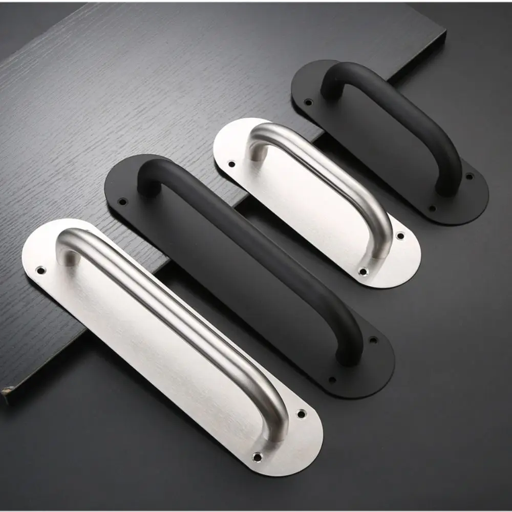 Stainless Steel Handle D Pull Push Plate Office Hotel Fire Sliding Door Handle Door Hardware New