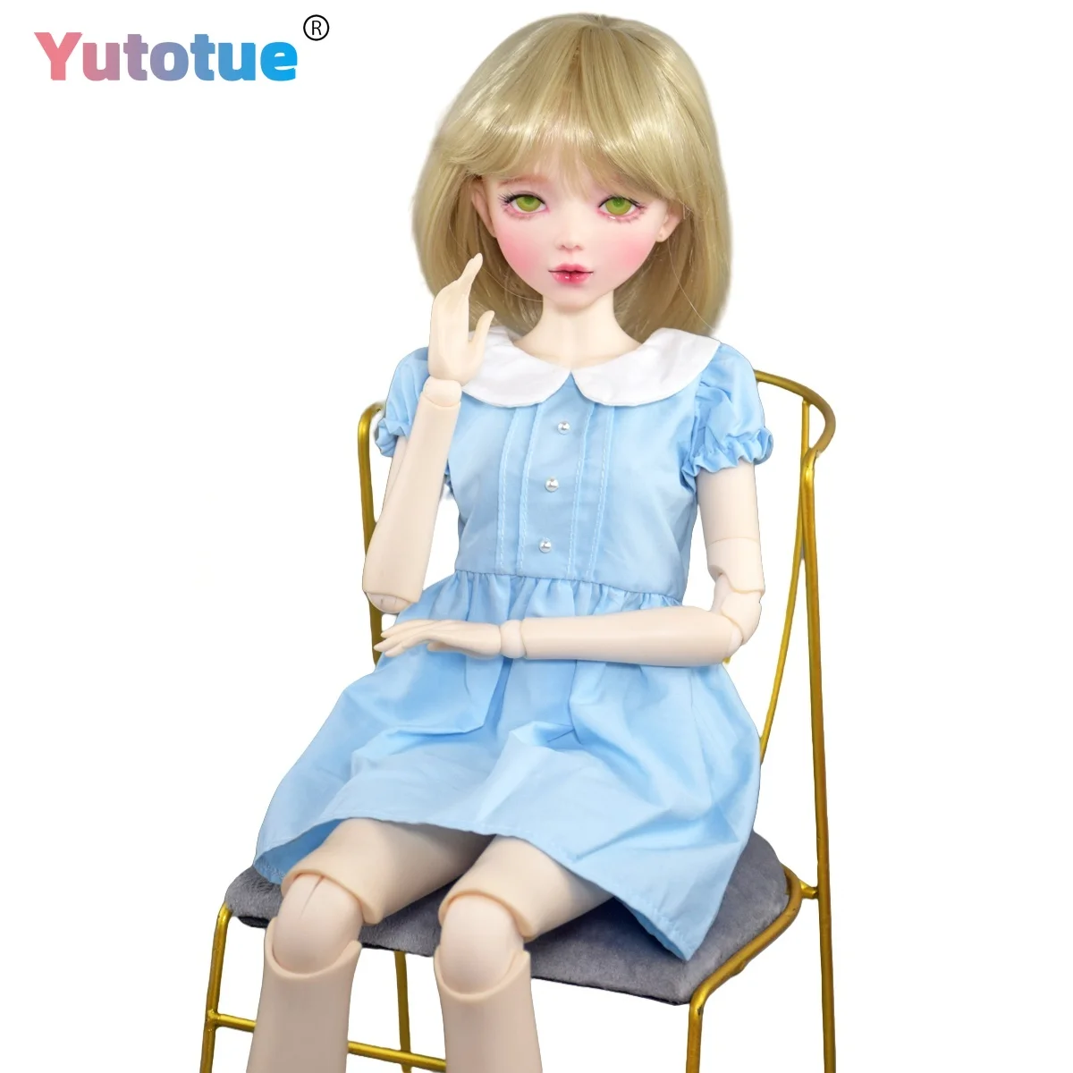 

YUTOTUE 56 см, кукла для девочек, зеленые глаза, светлые волосы, парик, модельные туфли, все съемные 1/3 BJD, игрушка-кукла, реалистичная